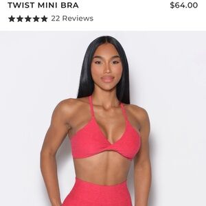 Raspberry Punch (pinkish orange) Bombshell sportswear Sports Bra twist mini bra